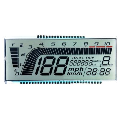 HTN Custom E-bike LCD Display Monochrome 46 Pin Transflective 7 Segment LCD Screen with 6 O'clock Viewing Angle