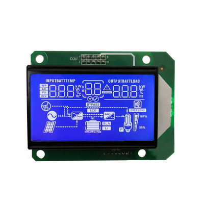 5.0V Operating Voltage Custom Segment Display for Solar Inverter HTN LCD Blue Screen Module -10- 60C
