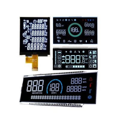 White LEDs Backlight Large VA Black Color Display Screen for Customized Monochrome Segment LCD in Monitor Controller Devices