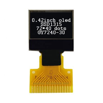 Micro OLED Display 0.42 Inch 72x40 Dot Matrix with I2C/SPI Interface for Arduino and Smart Devices