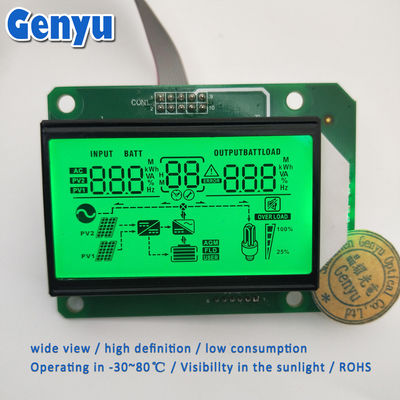 Good price 5.0V Custom Segment LCD Display HTN Positive Green Backlight Inverter LCD Display online