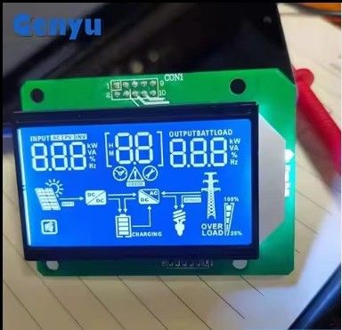 Good price Custom Segment LCD Display HTN Blue Negative White Characters 12 O'Clock Viewing online