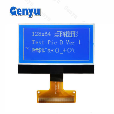 Good price 2.15 Inch 128x64 Graphic LCD Screen STN White On Blue 34PIN Soldering FPC online