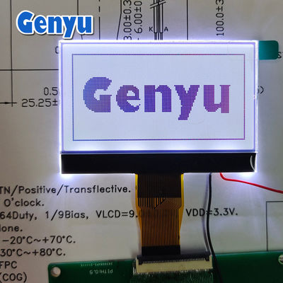 Good price 2.42 Inch 128x64 Transflective LCD Display Screen White Backlight 24PIN FPC Connector online