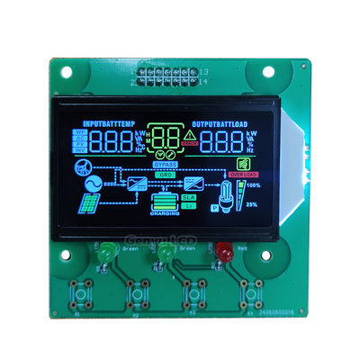 Good price Customized VA Black LCD Screen Color Icons 11 Segment Display Modules with White Backlight 59.9 W x32.5 H mm Viewing Area online